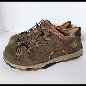 🖤 Rocky Mens Leather Closed Toe Sport Sandals Hiking 9.5 Outdoor Brown Sneakers